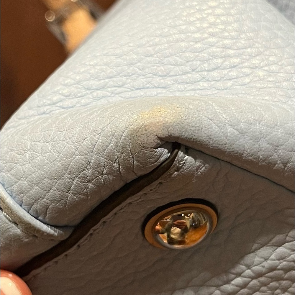 Michael Kors Sky Blue Pebbled Leather Tote, VGUC - Picture 11 of 16